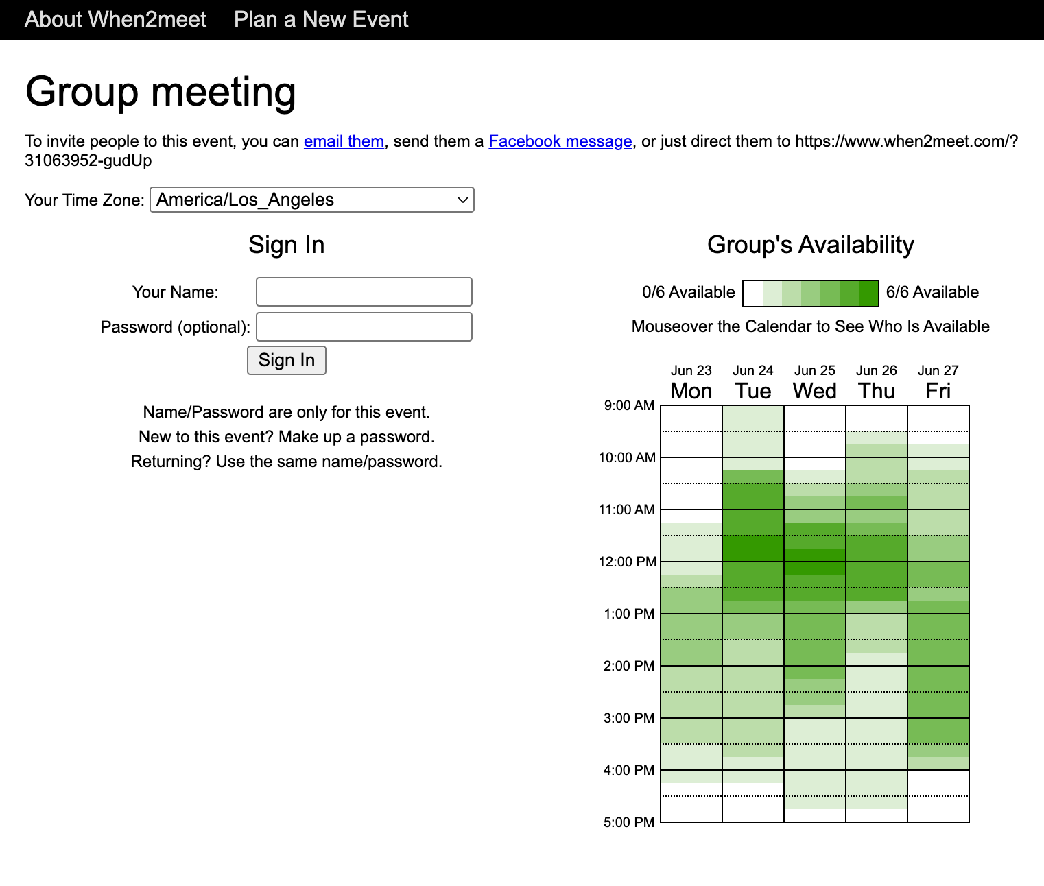 When2meet scheduling interface