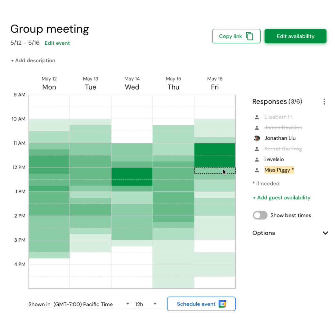 Timeful scheduling interface